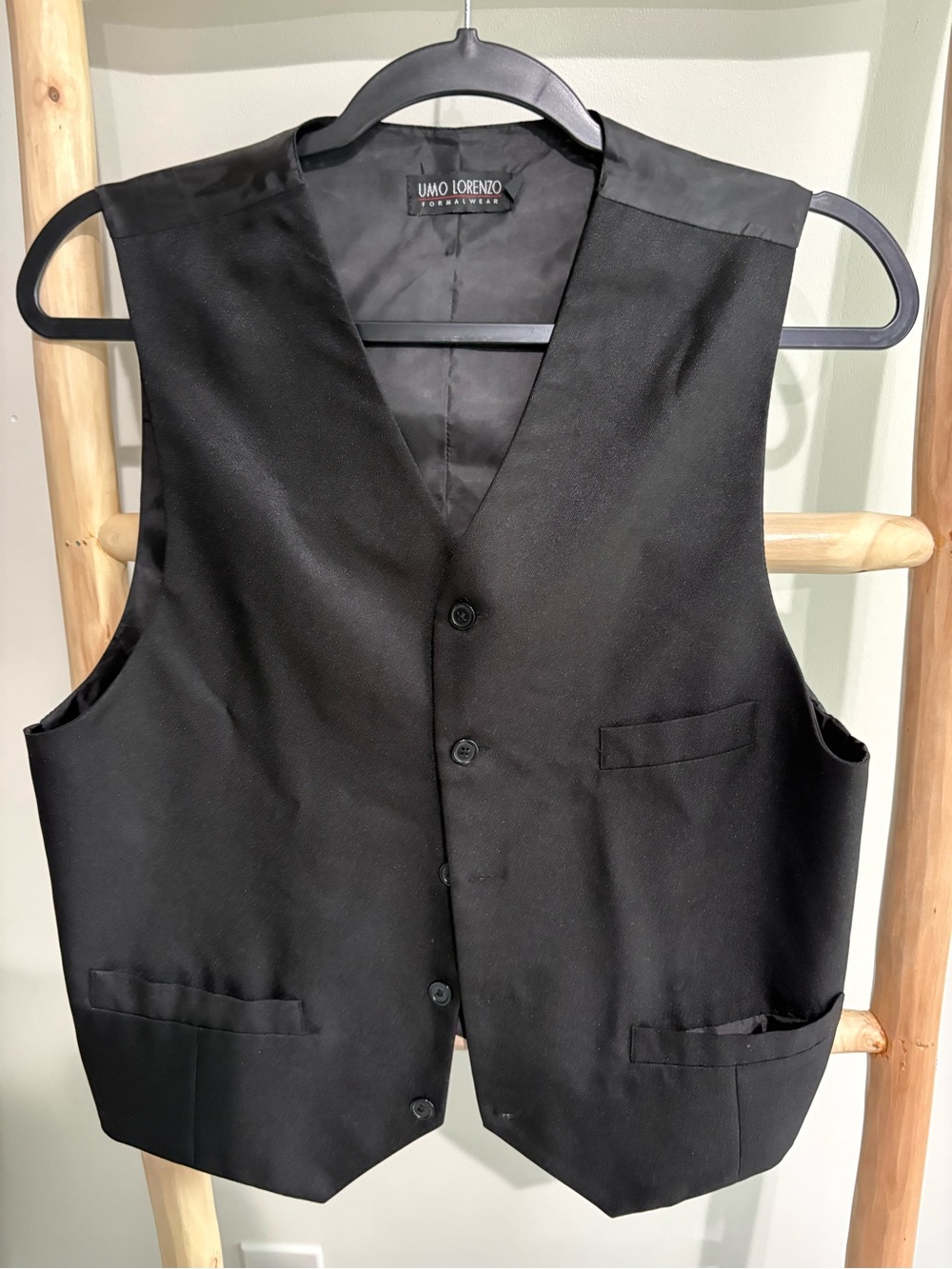 Lorenzo Black Men's Classic Button-Front Vest